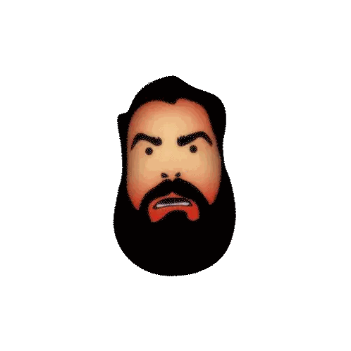 Man's Face With Beard And Hat Sticker