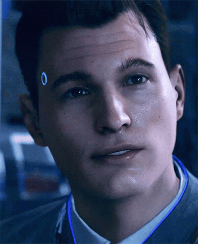 Man's Face With Blue Ring Around Neck GIF