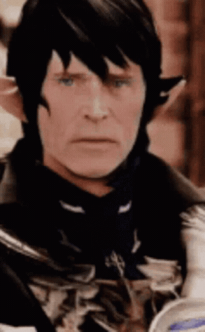 Man's Face With Ears And Blue Scarf GIF
