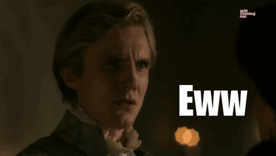 Man's Face With Eww Written In White GIF