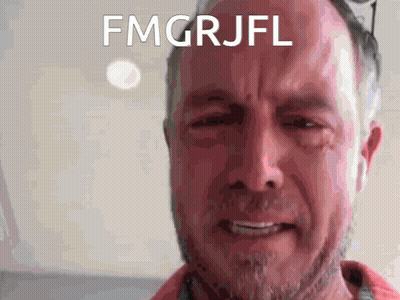 Man's Face With FMGRJFL Text GIF