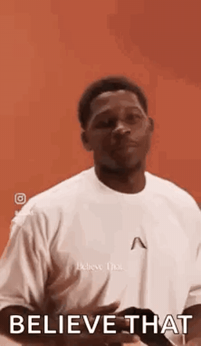 Man's Face With Green A.M.C. Background GIF