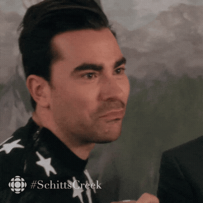 Man's Face With Hashtag Schitts Creek GIF