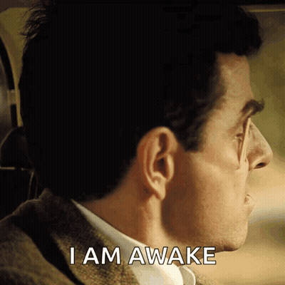 Man's Face With I Am Awake GIF