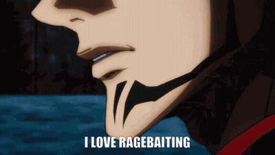 Man's Face With I Love Ragebaiting GIF