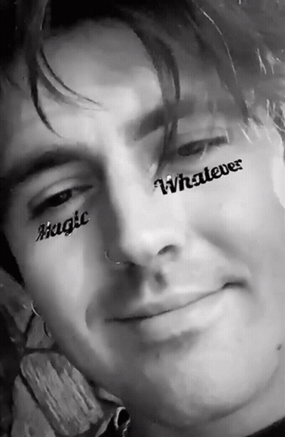 Man's Face With Magic And Whatever On Eyes GIF