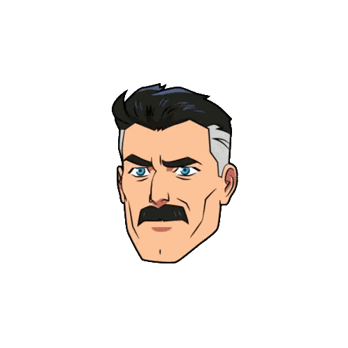 Man's Face With Mustache Sticker