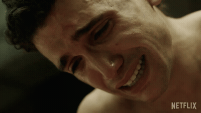 Man's Face With Netflix Text GIF