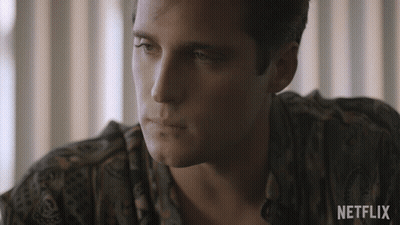 Man's Face With Netflix Text GIF