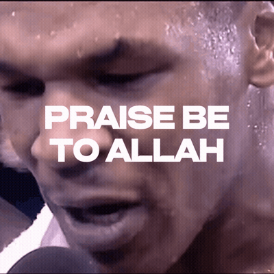 Man's Face With Praise Be To Allah GIF