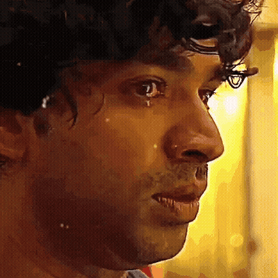 Man's Face With Tear GIF