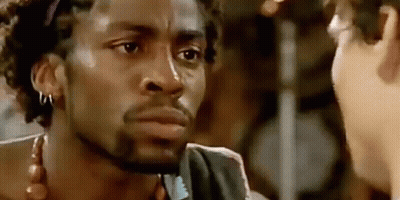 Man's Face With Woman's Hand Close-Up GIF