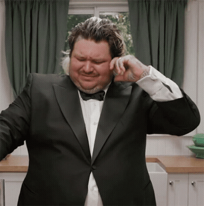 Man's Face With Word OK Above GIF