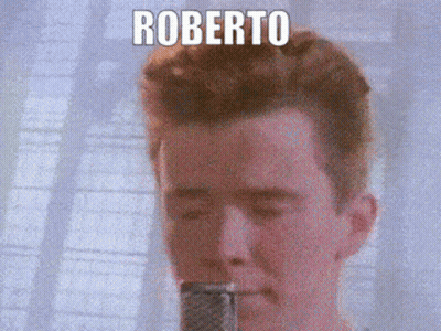 Man's Face With Word Roberto Above GIF