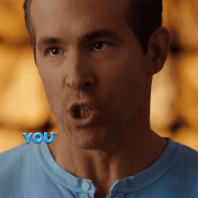 Man's Face With You Text GIF