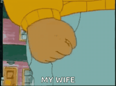 Man's Fist With My Wife Text GIF