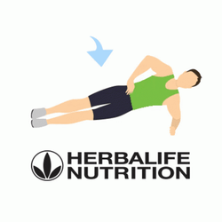 Man's Good Morning Side Plank Hip Raises Exercise GIF