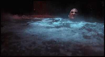 Man's Head Sticking Out Of Pool Water GIF