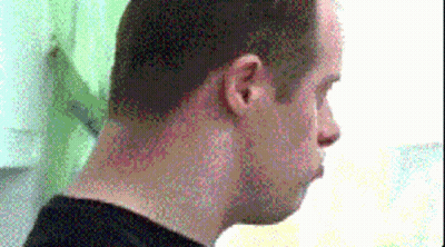 Man's Neck And Ear Pixelated Close Up GIF