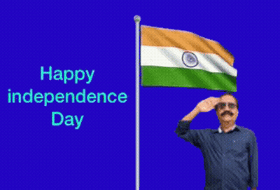 Man Saluting Flag Happy Independence Day GIF