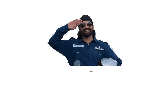 Man Saluting In Front Of Jai Hind Logo Sticker