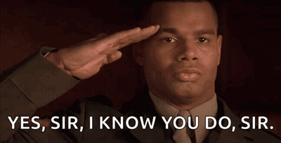 Man Saluting Saying Yes Sir GIF