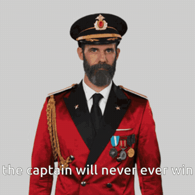 Man Saluting The Captain Will Never Ever Win GIF