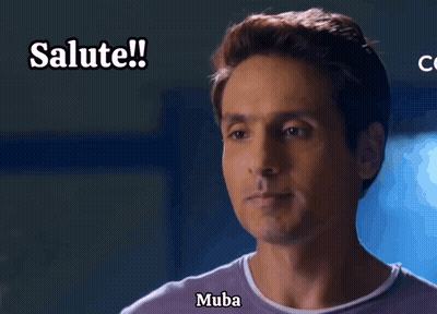 Man Saluting With Text Salute And Muba GIF