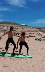 Man Sand Training Surfing GIF