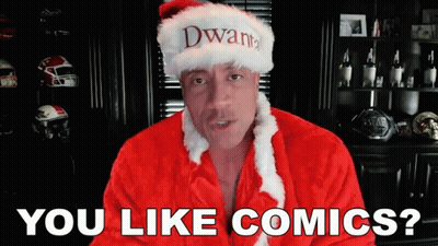 Man Santa Hat Robe Says You Like Comics GIF
