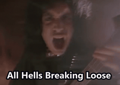 Man Saying All Hells Breaking Loose GIF