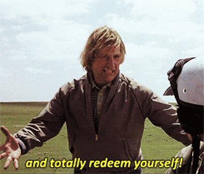 Man Saying And Totally Redeem Yourself In Front Of Motorcycle Helmet GIF