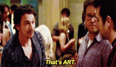 Man Saying Art In Front Of Crowd GIF