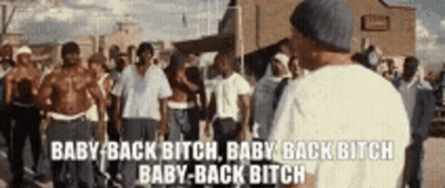 Man Saying Baby Back Bitch To Crowd GIF