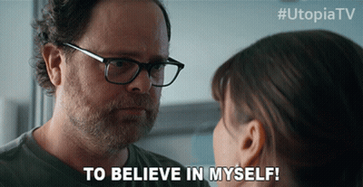 Man Saying Believe In Myself To Girl GIF