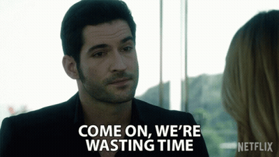 Man Saying Come On We're Wasting Time Looking At Woman GIF
