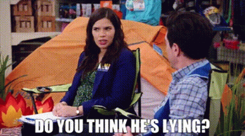 Man Saying Don't Lie To Me In Front Of Pictures GIF