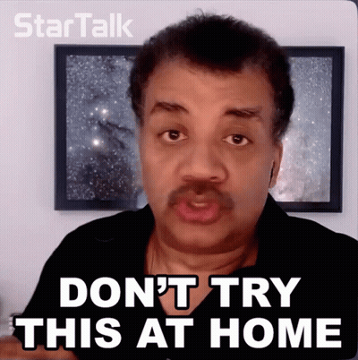 Man Saying Don't Try This At Home GIF