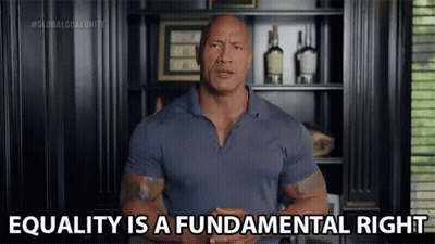 Man Saying Equality Is A Fundamental Right In Front Of Shelf GIF