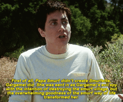 Man Saying First Of All Papa Smurf Didn't Create Smurette GIF