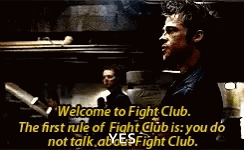 Man Saying First Rule Of Fight Club GIF