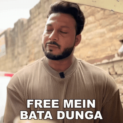 Man Saying Free Mein Bata Dunga GIF