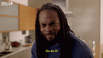 Man Saying Go Do It In Kitchen GIF