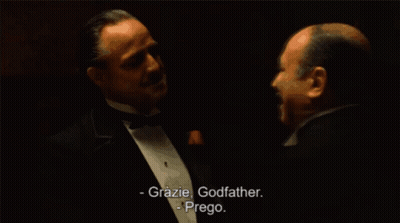 Man Saying Grazie Godfather To Tuxedo Man GIF