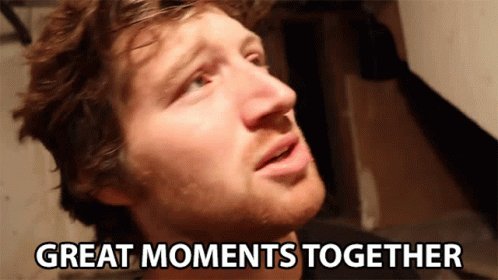 Man Saying Great Moments Together Looking Up GIF