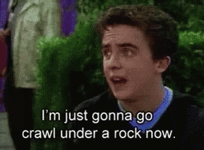 Man Saying He Is Just Gonna Go Crawl Under A Rock Now GIF