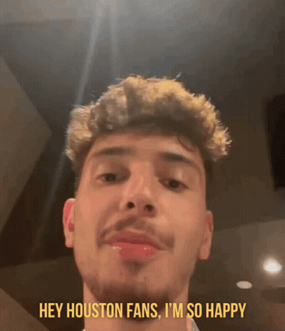 Man Saying Hey Houston Fans I'm So Happy GIF