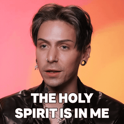 Man Saying Holy Spirit Is In Me Wearing Black Jacket GIF
