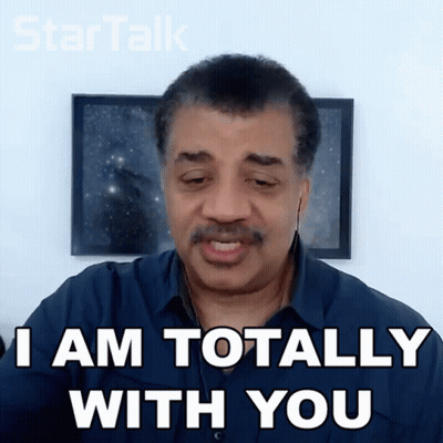Man Saying I Am Totally With You In Front Of Framed Picture GIF