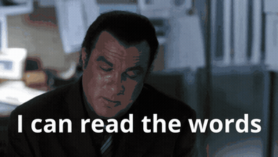 Man Saying I Can Read While Looking Down GIF